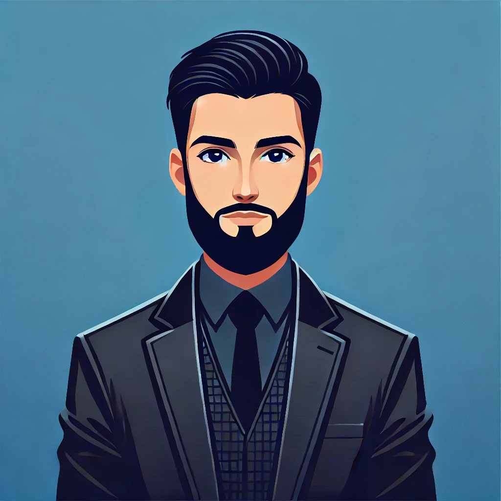 DALL·E 2024-08-05 12.17.57 - A professional avatar of a slim Maghrebi man with straight black hair and a full black beard. He is dressed in professional attire, such as a suit or (1)